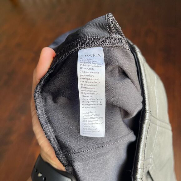 Spanx Black Faux Leather Joggers Size Small - Picture 5 of 8